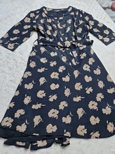 NW3 Hobbs Silk Dress 👗 Print tea dress with belt 100% silk Size 10 