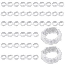 50Pcs/Set Universal Disposable Plastic Steering Wheel Cover Elastic Trim3692