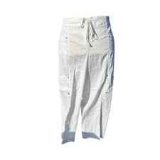 Eileen Fisher Wms Cropped Cargo Pant 22W White Italian Fabric Utility Minimalist