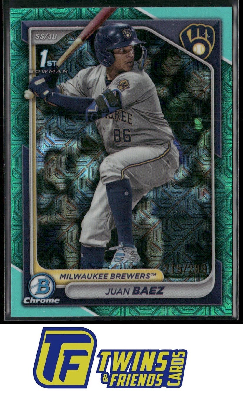2024 Bowman Chrome #BCP-160 Juan Baez Prospects Aqua Mojo Refractors #/299