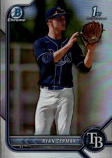 2022 Bowman Draft Ryan Cermak #BDC-81 Chrome Refractor Tampa Bay Rays 14F