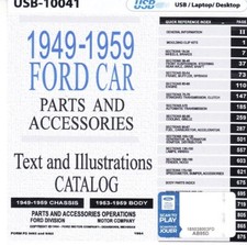 1949-1959 Ford Car Factory Master Parts Accessories Catalog Usb10041 1949-1959 Ford Car Factory Master Parts Accessories Catalog Usb10041