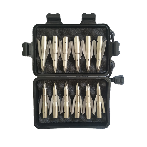 12pcs 288 Gr Bowfishing Broadheads Fishing 2 Mechanical Barbs 2.5" Holding Area - 第 1/11 張圖片