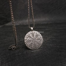 Collana uomo norvegese vichinga runa vegvisir bussola pendente acciaio inox