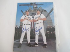 PHIL NEVIN - RYAN KLESKO SAN DIEGO PADRES SIGNED PHOTO - FRONT OF USS MIDWAY