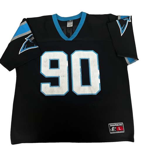 Vintage Carolina Panthers Jersey Mens Extra Large Black Blue #12