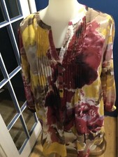 Nicole Miller New York women  s Sheer multicolored Top and brown camisole size m