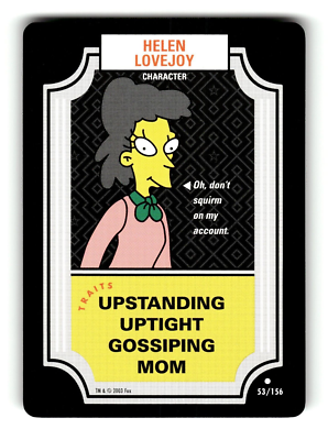 2003 Fox The Simpsons Trading Card Character Helen Lovejoy #53 C