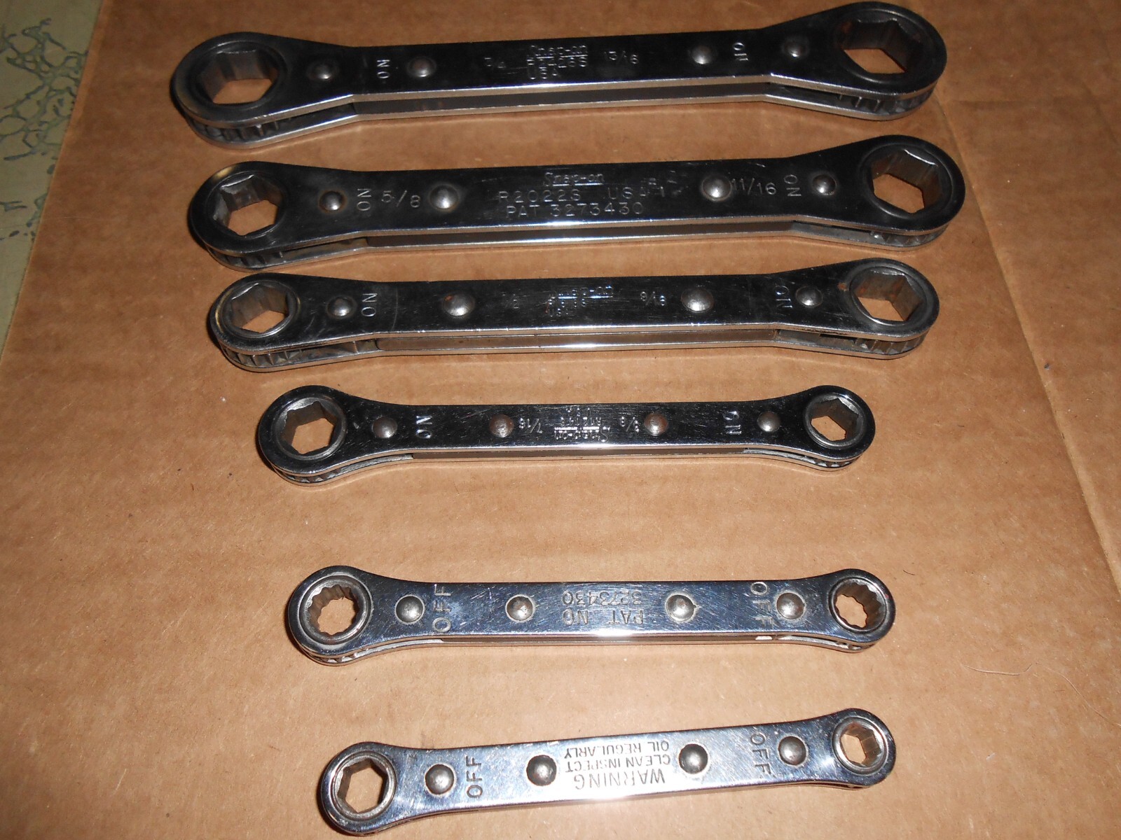 SNAP-ON TOOLS 6 PIECE SAE. RATCHETING BOX END WRENCHES 6 POINT | eBay