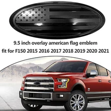 9.5 inch For 2015-2021 Ford F150 FRONT GRILLE Tailgate US Flag Oval Emblem Badge