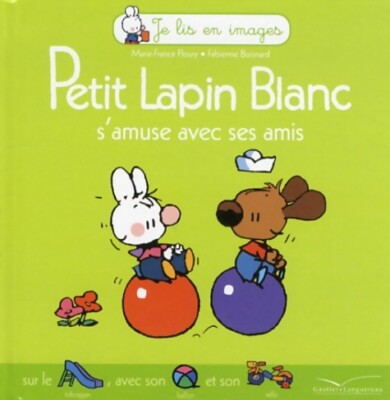 Kleines weißes Kaninchen hat Spaß mit seinen Freunden - Marie-France Floury - V2106352