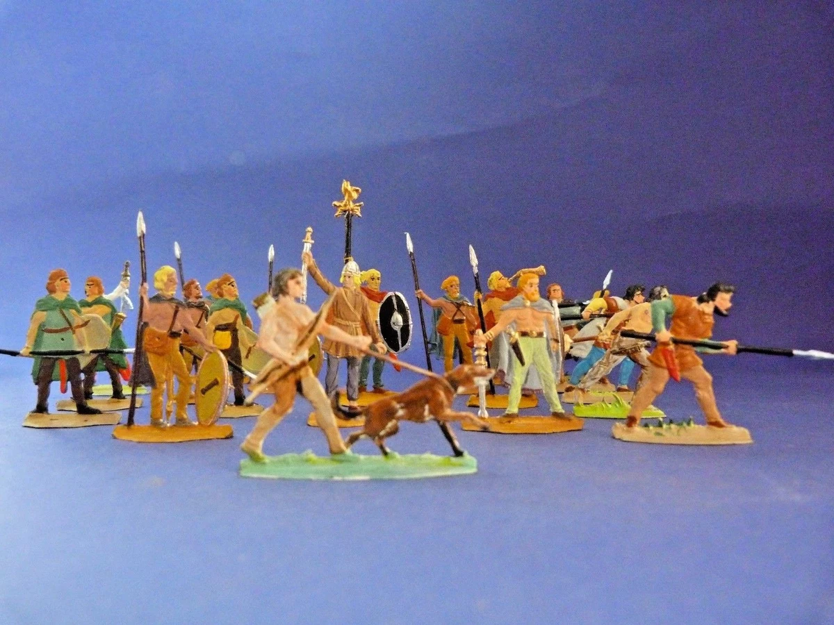 10 Soldats Romains Antique - Plat D'Étain Peint - Zinnfiguren 30mm