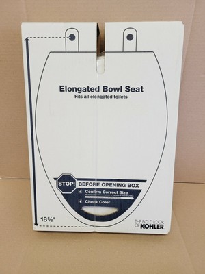 KOHLER K-7315-0 Quick-Relase Elongated Toilet Seat White GRIP-TIGHT