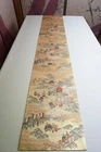 Unused FUKURO Obi Silk Table Runner JapaneseKimono Vintage Woman People LifeGold