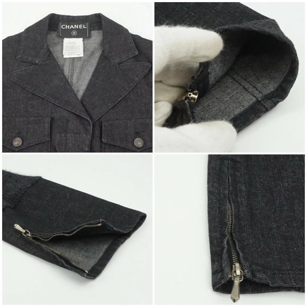 Giacca di jeans CHANEL 03A denim 42 nero donna