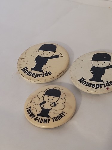 3x Vintage 1970's Flour Spillers Fred Promotional Pin Badges - Picture 3 of 8