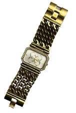 Guess Watch Kaci Brown Instigator engraved case G13550L Gold Woman Rectangular