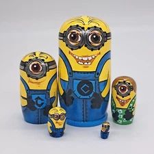5" Cartoon Nesting Dolls Funny Matryoshka 5 in 1 Handmade and painted in Ukraine