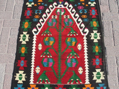 3x5 Aztec rug, Turkish Kilim, Oriental Rug, - Picture 4 of 10