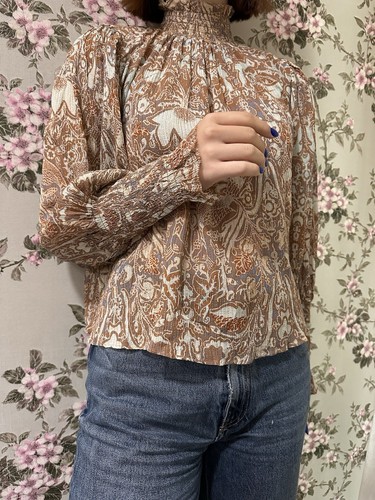 ULLA JOHNSON HILDA transparente Chiffon Lurex Bohemian Bluse 100 % Viskose Gr. 6 - Bild 6 von 13
