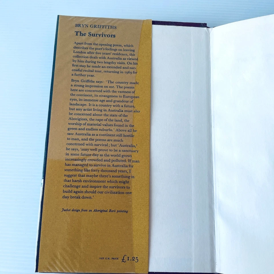 Poetry The Survivors Bryn Griffiths 1971 1st Ed Welsh Poet Australian Themes - image 3 of 4
