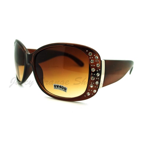 Women's Fashion Sunglasses Oversize Thick Frame Rhinestones - Picture 18 of 21