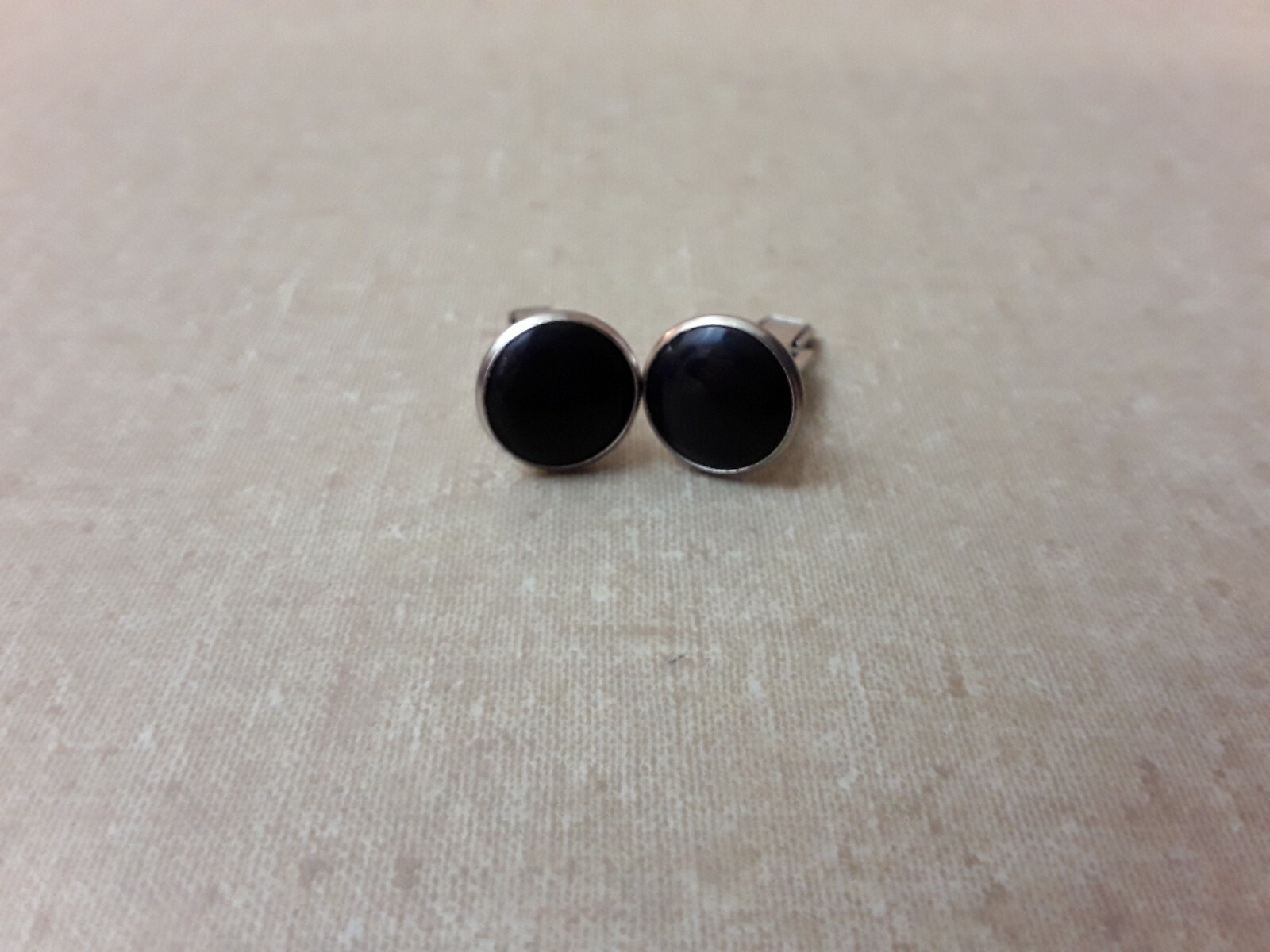 Black Button Sliver Rectangle Cuff Links Lot - image 5