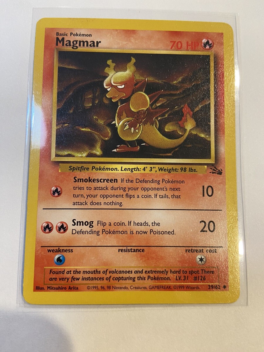Magmar 39/62 Near Mint Uncommon Fossil Pokemon Card NM WOTC