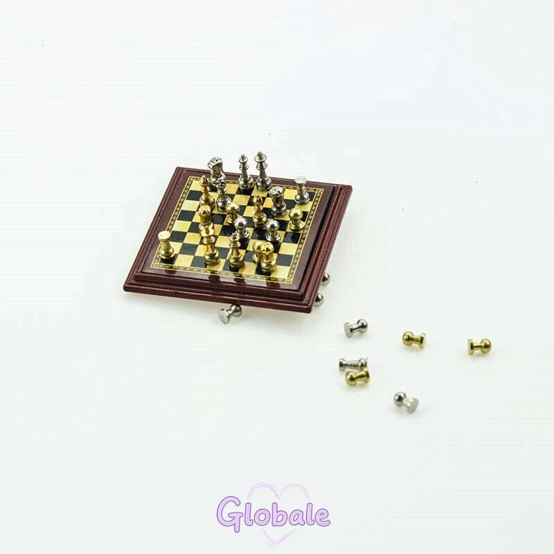 Miniatur Puppenhaus Magnetische Schachbrett Modell Zubehör Deko Maßstab 1:12 - Bild 4 von 4