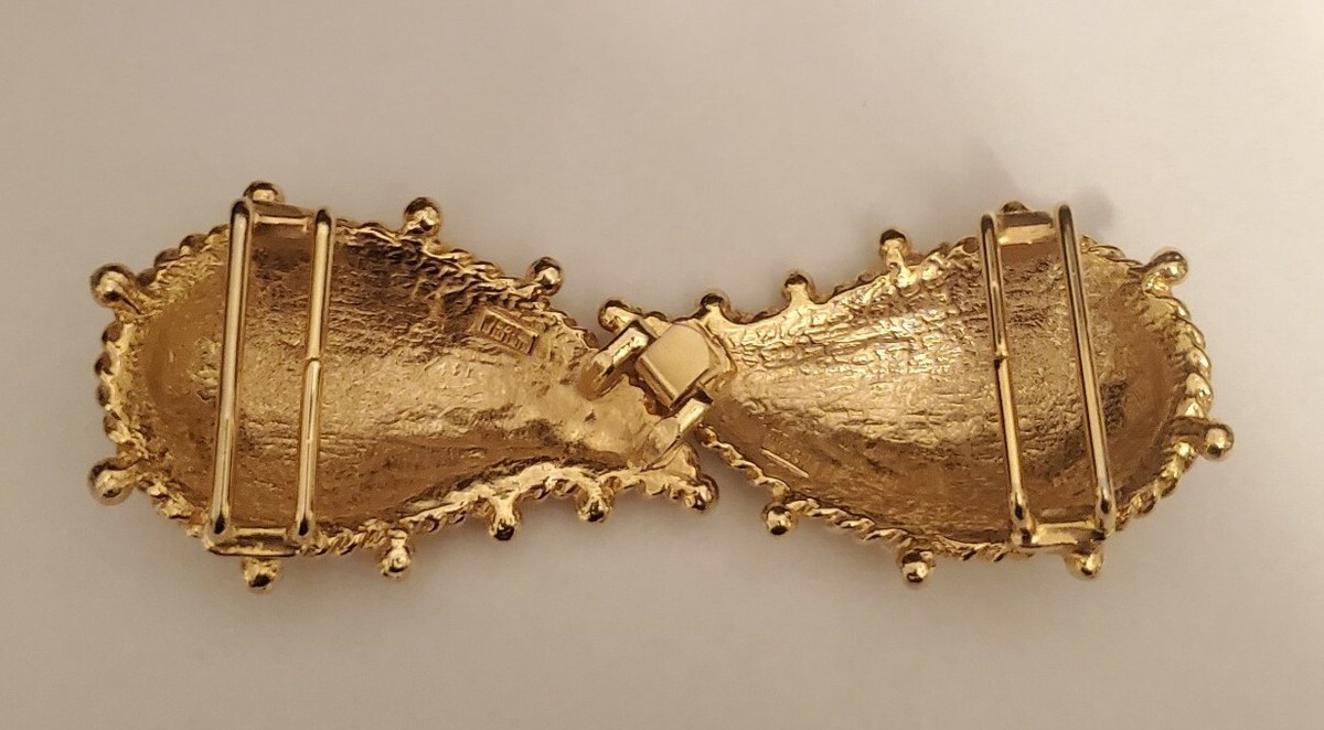 Mimi Di N Belt Buckle Large Vtg 1991 Runway Gold Plated 