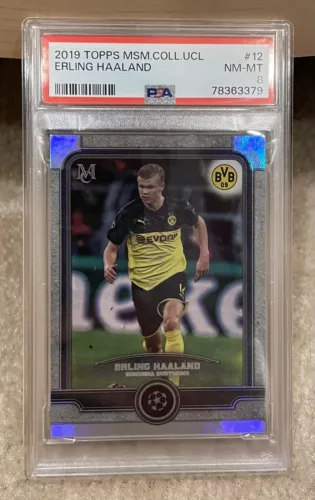 2019 TOPPS MUSEUM COLLECTION #12 ERLING HAALAND ROOKIE FOIL BVB RC PSA 8 NM-MT