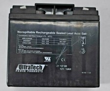 UltraTech 12 Volt 18.0 Ah Sealed Lead Acid Battery, F2 Terminal, 12180