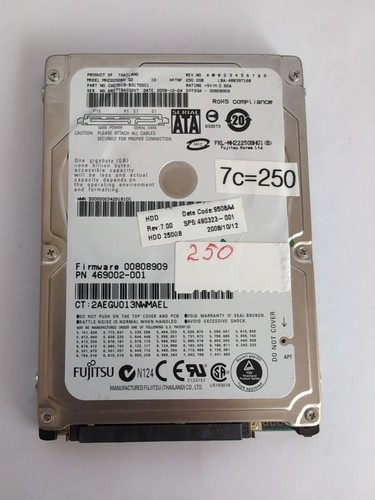 FUJITSU MHZ2250BH G2 interne-Festplatte 250GB (6,3cm=2,5Zoll) HDD, 5400rpm, SATA