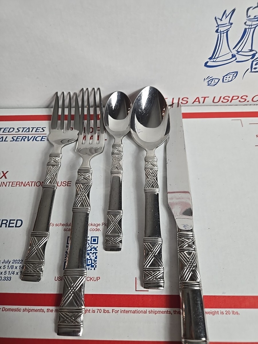 Ralph Lauren Stainless Round Hill Glossy 5 piece Place Setting