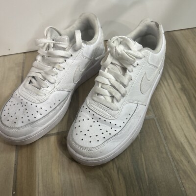 Nike White Low-Top Leather Sneakers, 8 Nike Shoes Mens 8 T-Lite VIII 386766-141 Running Sneakers  main image 4