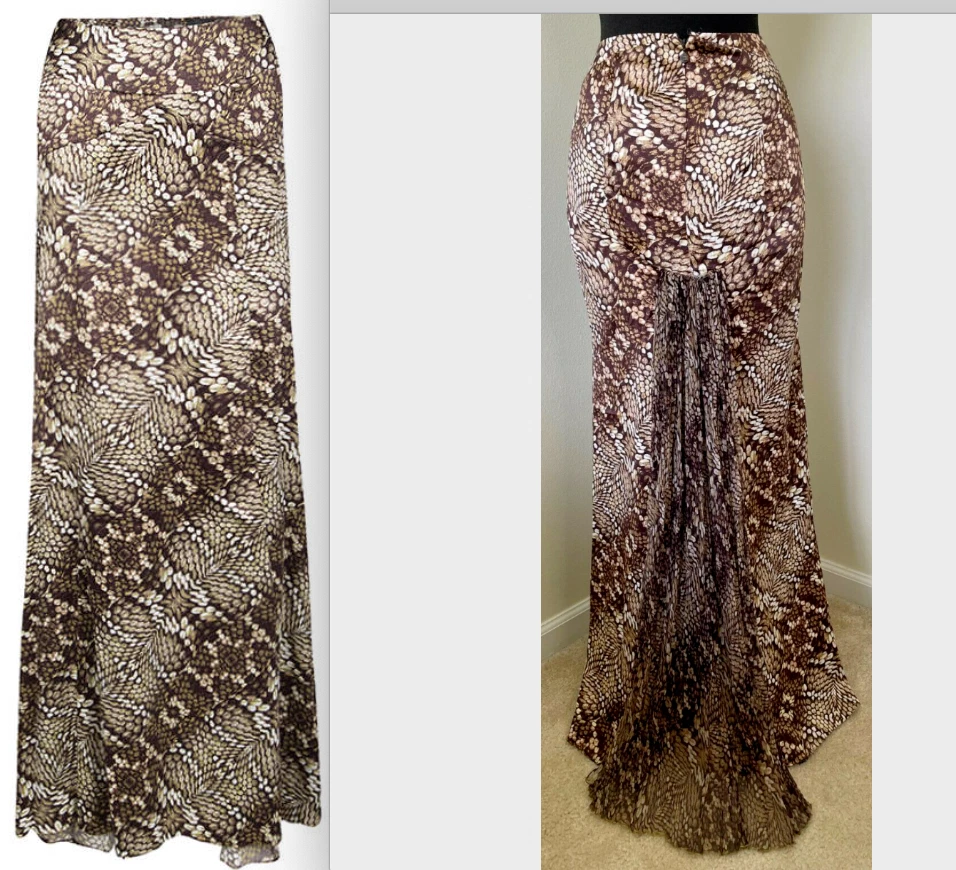 NEW VINTAGE ROBERTO CAVALLI LONG ANIMAL PRINT SKIRT 40 / 4 | eBay 