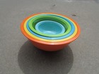 Zak Design 5 Piece Solid Rainbow Color  Nesting Melamine Mixing Bowl Set