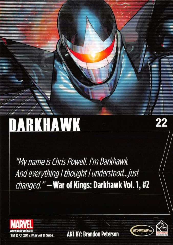 DARKHAWK / Marvel Greatest Heroes (2012) BASE Trading Card #22 - Image 2 of 2