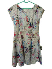 CC Country Casuals Petite Polyester Lined Floral Pastel A Line Dress UK 16