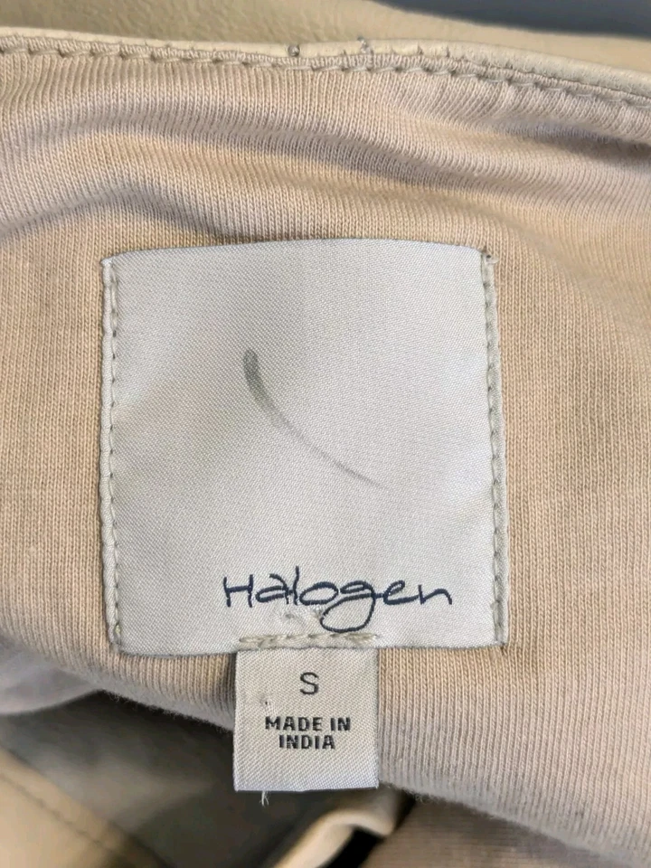 Halogen, Women's Leather Jacket, beige, Size S - Image 3 of 3
