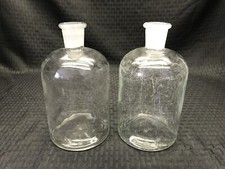 (Lot of 2) WHEATON Glass 1000mL 1L Heavy Wall Apothecary Reagent Bottles