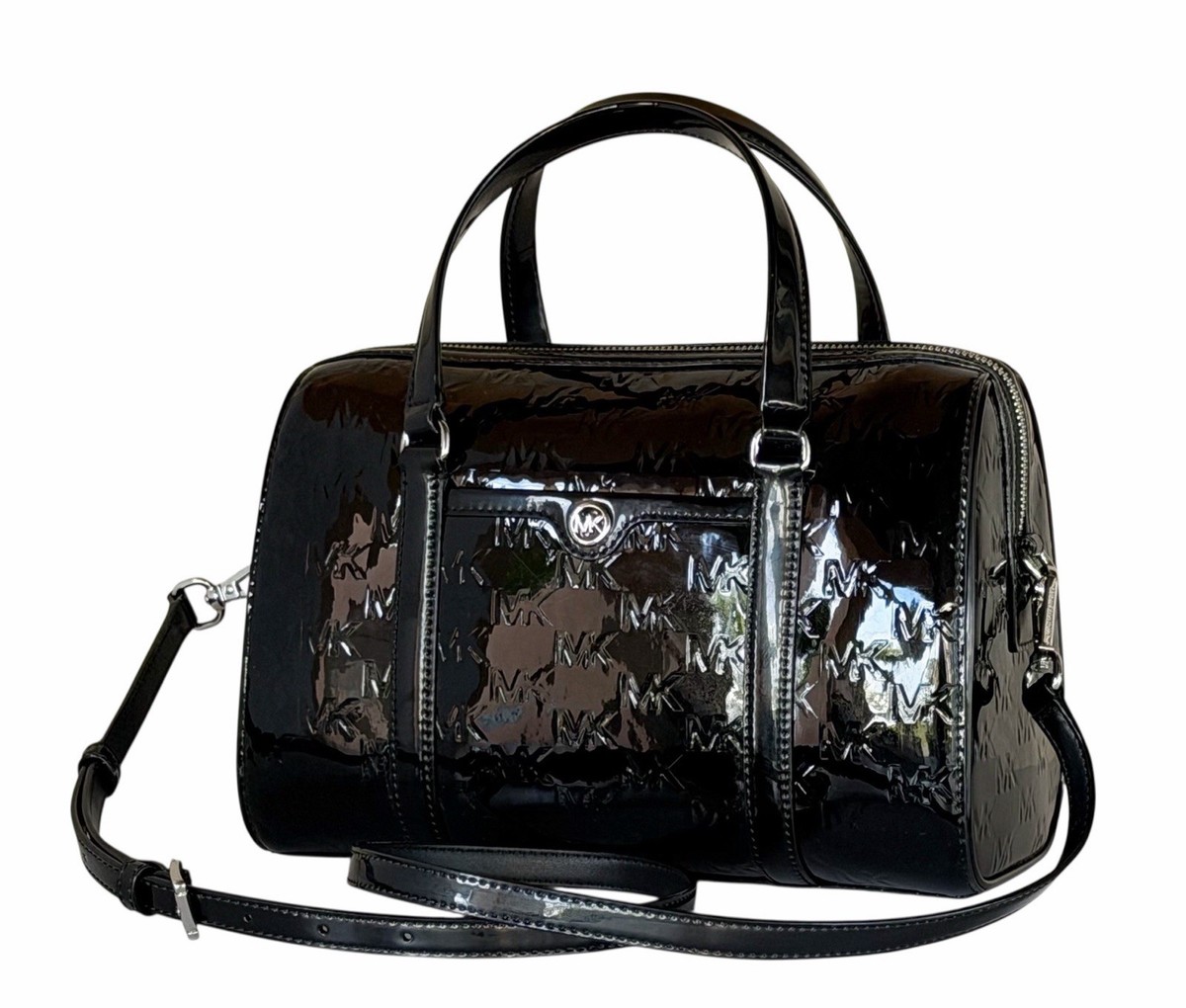 Michael Kors Travel Medium Satchel Shoulder Duffle Bag MK Mirror