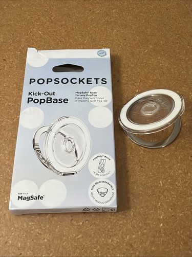 PopSockets Kick-Out PopBase for MagSafe in Clear/White PREOWNED!