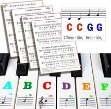 Piano Keyboard Stickers for 88/61/54/49/37 Key, with Piano Sheet Music,Large