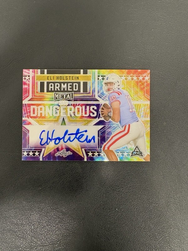 2023 Leaf Metal Football Eli Holstein Tie die Pulsar 1/1 Auto # ad-eh1, X-3