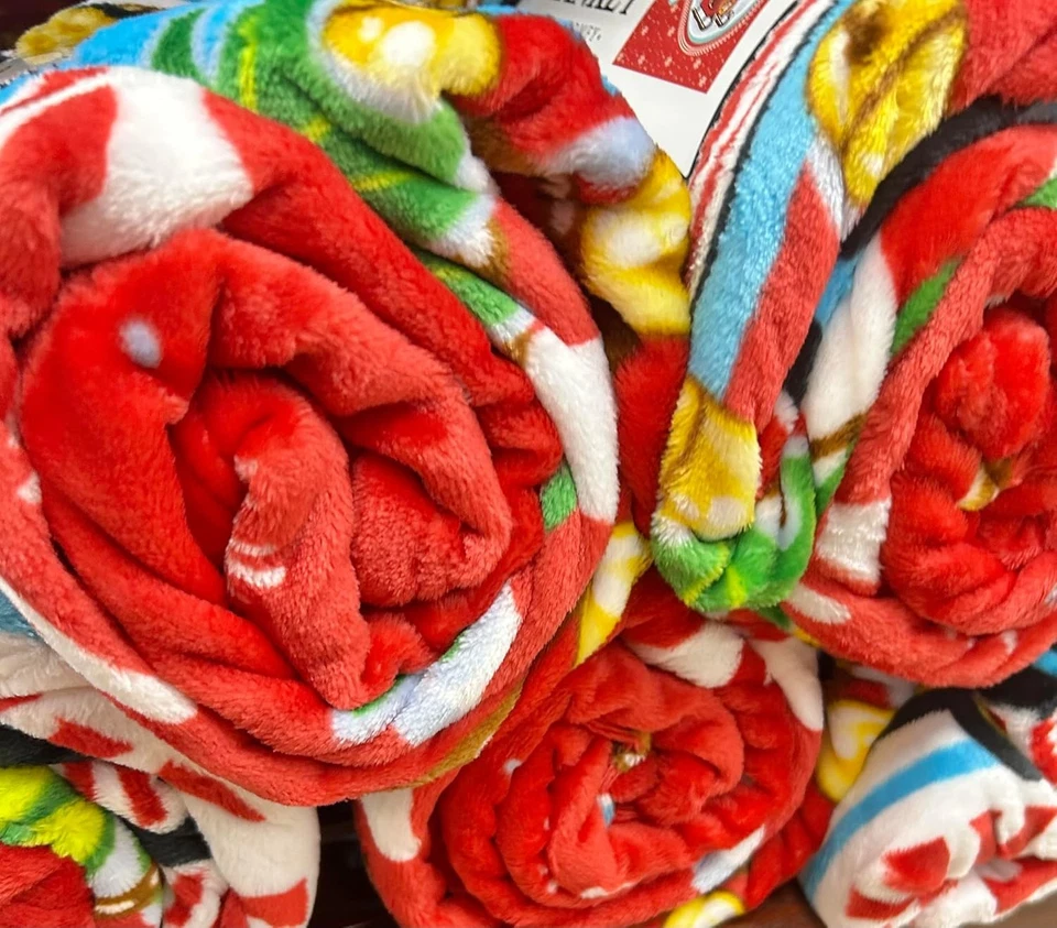 Manta de vacaciones Buc-ee's, diseño navideño, patrón Jingle All The Way, re Foto 2 de 2