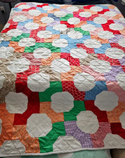 Quilt Bedspread Large Multi Colored 69"x78"