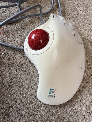Logitech TrackMan Marble Trackball Mouse PS/2, Seriel White 3 Button T-CH11