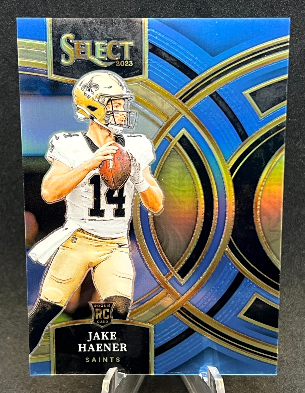 2023 Panini Select #186 Jake Haener Light Blue Prizm #'d /99 Rookie RC - SAINTS