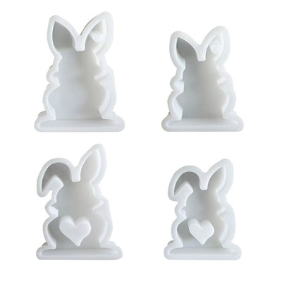 Heart Rabbit Silicone Mould Easter Rabbit Resin Molds Handmade Baking Epoxy Mold